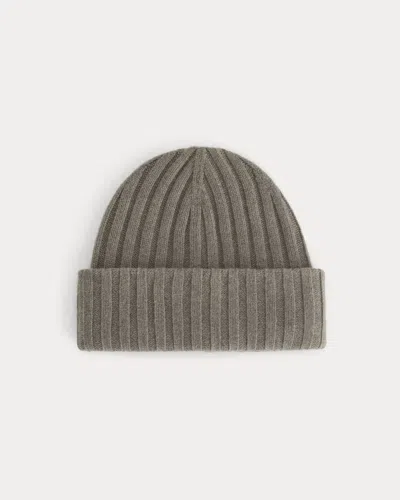 Everlane Chunky Ribbed Beanie In Taupe Melange In Gray