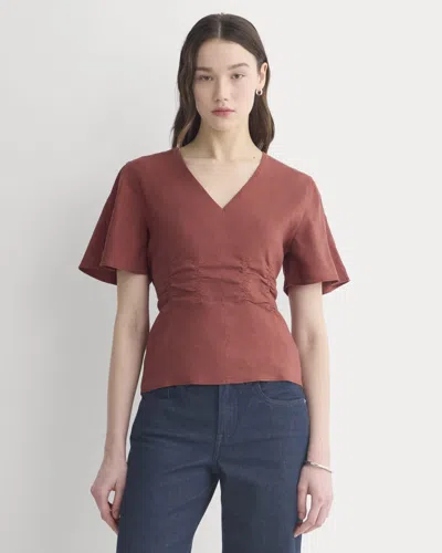 Everlane Cinched Top In Brown