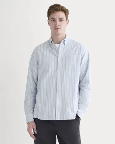 Everlane Classic Oxford Shirt | Standard In Summer Sky Stripe In Blue
