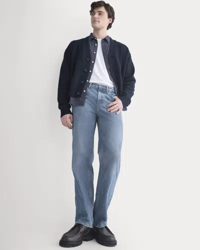 Everlane Classic Straight-fit Jean In Medium Indigo In Black