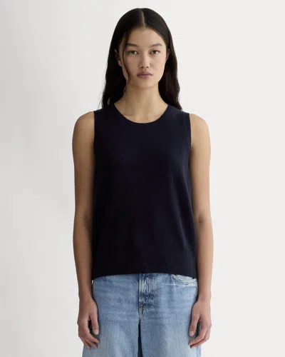 Everlane Classic Tank Top Sweater In Navy In Blue