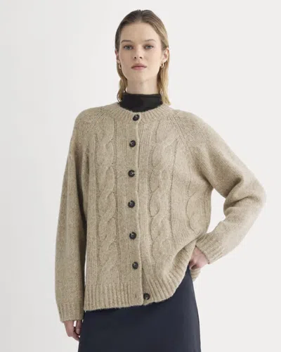 Everlane Cloud Cable Cardigan In Heathered Oatmeal In Neutral