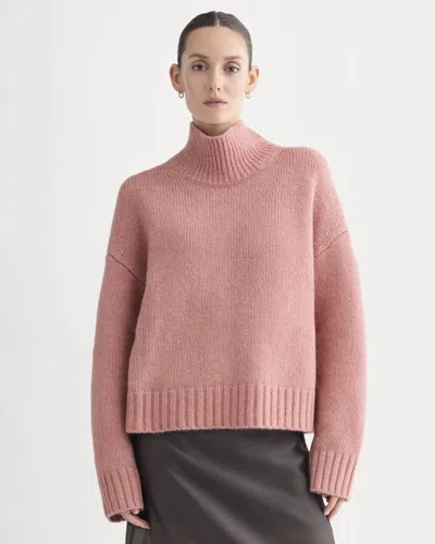 Everlane Cloud Oversized Turtleneck Sweater In Ash Rose In Pink