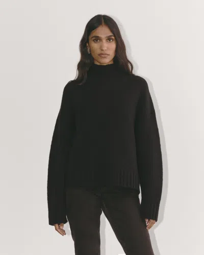 Everlane Cloud Oversized Turtleneck Sweater In Black