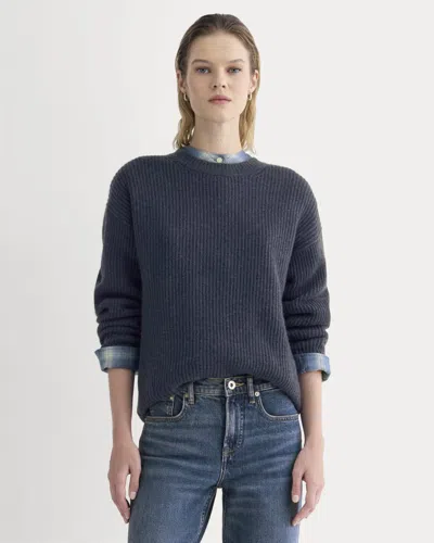 Everlane Cocoon Crew Neck Sweater In Blue