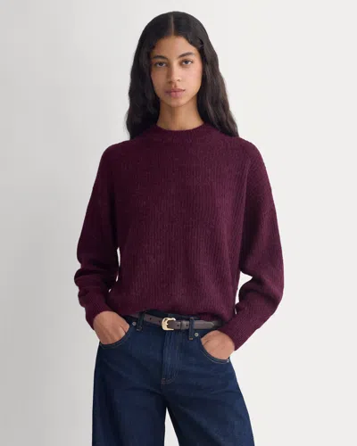 Everlane Cocoon Crew Neck Sweater In Burgundy