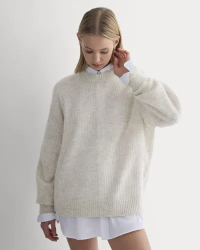 Everlane Cocoon Crew Neck Sweater In Gray