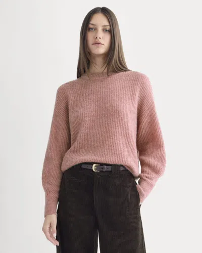 Everlane Cocoon Crew Neck Sweater In Pink