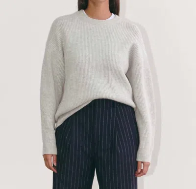 Everlane Cocoon Crew Wool Cashmere Sweater In Light Gray In White