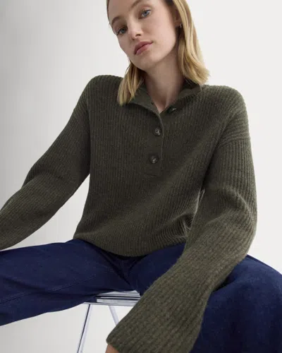 Everlane Cocoon Henley Sweater In Green