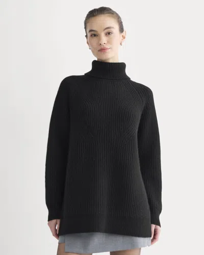 Everlane Cocoon Turtleneck Sweater In Black