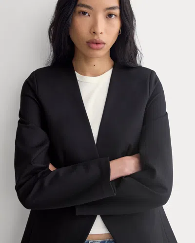 Everlane Collarless Ponte Blazer In Black