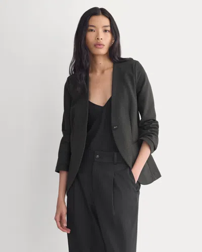 Everlane Collarless Ponte Blazer In Heathered Soot
