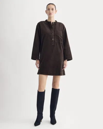Everlane Corduroy Mini Dress In Dark Chocolate In Brown