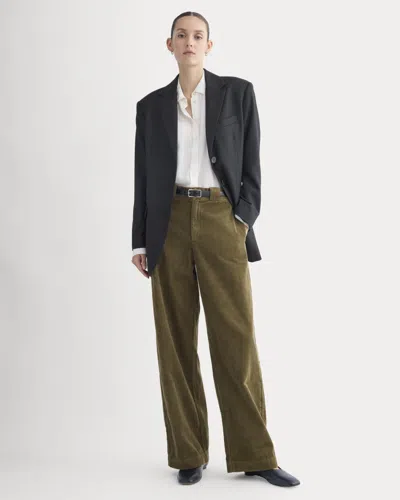Everlane Corduroy Wide-leg Trouser In Beech In Black
