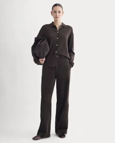 Everlane Corduroy Wide-leg Trouser In Dark Chocolate In Multi