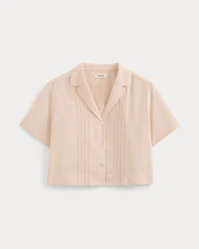 Everlane Cotton Gauze Resort Shirt In Pale Peach In Pink