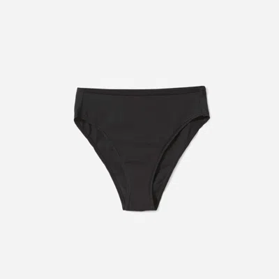 Everlane Cotton High-rise Bikini In Black