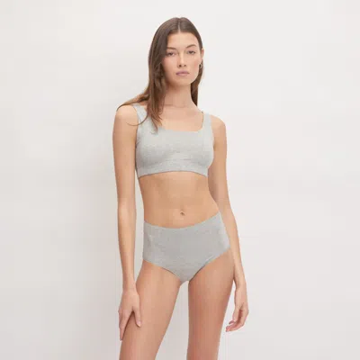 Everlane Cotton High-rise Hipster In Heathered Grey In Gray