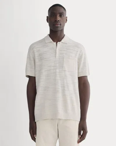 Everlane Cotton Linen Polo Sweater In Birch In White