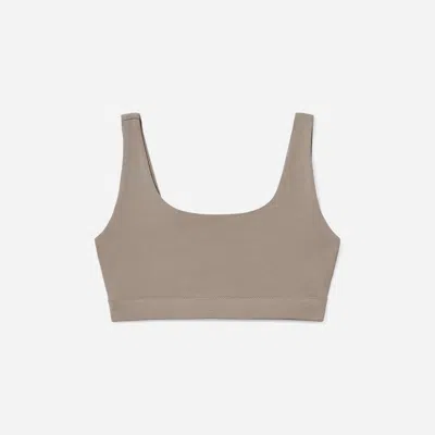 Everlane Cotton Tank Top Bra In Burnt Sugar In Brown
