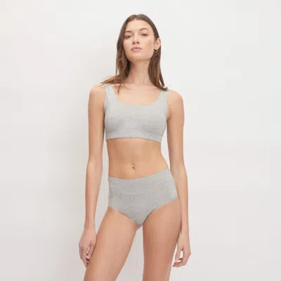 Everlane Cotton Tank Top Bra In Heathered Grey In Gray