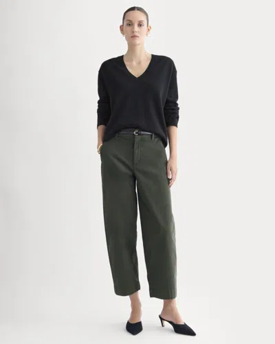 Everlane Cotton Twill Chino Pant In Dark Green In Multi