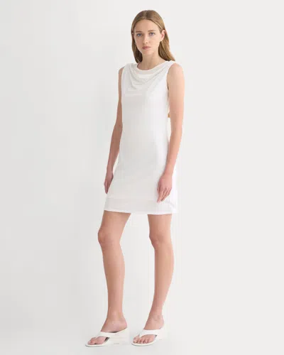Everlane Cowl Neck Mini Dress In Bone In White