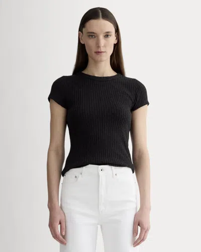 Everlane Cozy Rib Tshirt In Black