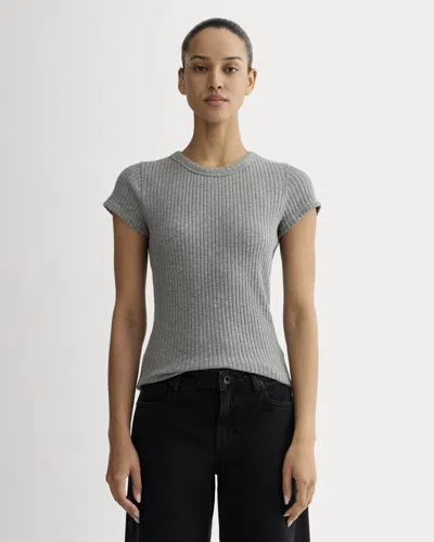 Everlane Cozy Rib Tshirt In Mid Heather Grey In Gray