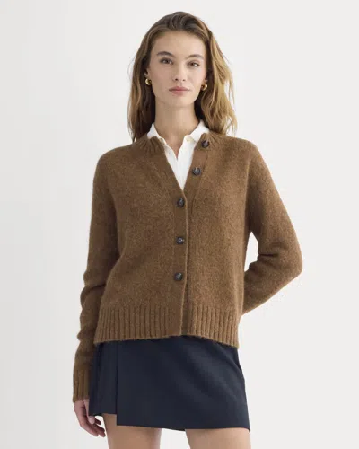Everlane Crew Cardigan In Brown