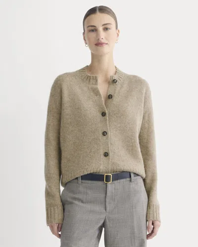 Everlane Crew Cardigan In Brown
