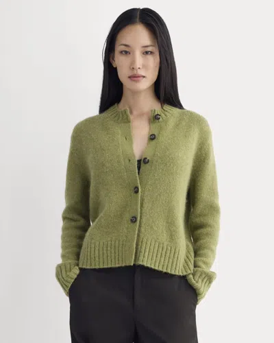 Everlane Crew Cardigan In Moss