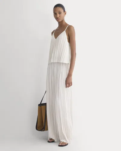 Everlane Crinkle Wide-leg Pant In Birch In White