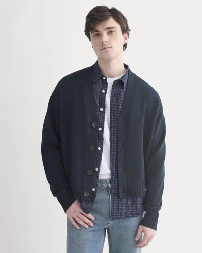 Everlane Cropped Cardigan In Blue