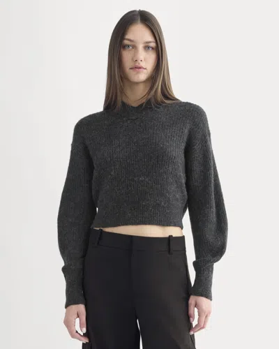 Everlane Cropped Cocoon Sweater In Black