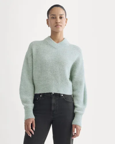 Everlane Cropped Cocoon Sweater In Green