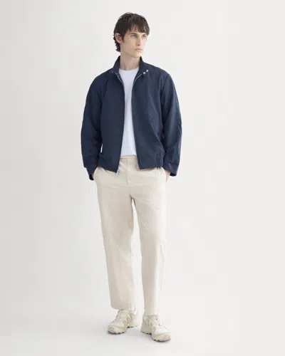 Everlane Cropped Slub Trouser In Peyote In Blue