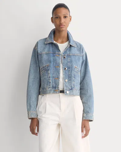 Everlane Cropped Trucker Jacket In Denim In Light Denim In Blue