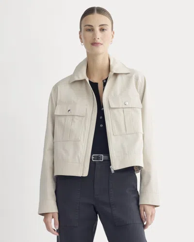 Everlane Cropped Utility Jacket In Peyote In White
