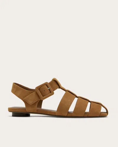 Everlane Day Fisherman Sandal In Saddle Brown Suede