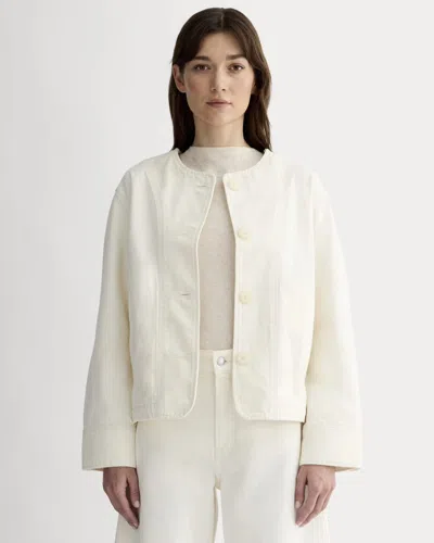 Everlane Denim Barrel Pant Jacket In Calico Ecru In White