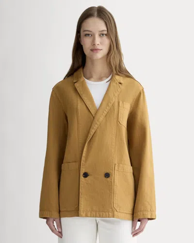 Everlane Denim Chore Blazer In Garment-dyed Neutral In Orange