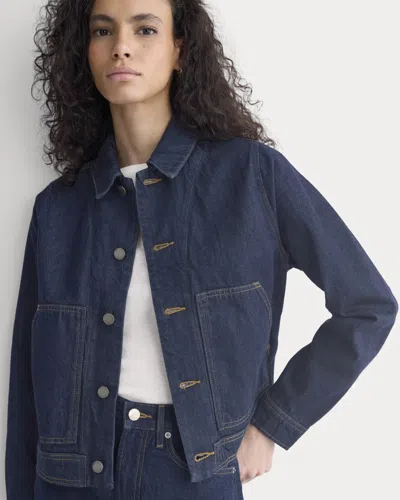 Everlane Denim Chore Jacket In Dark Indigo In Blue