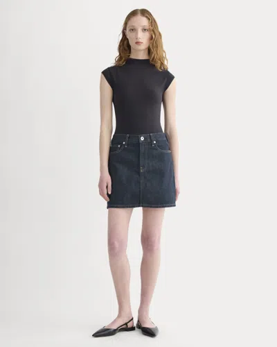 Everlane Denim Mini Skirt In Dark Indigo In Blue