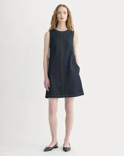 Everlane Denim Shift Dress In Dark Indigo In Blue