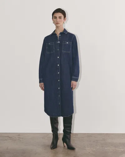 Everlane Denim Shirtdress In Indigo In Blue