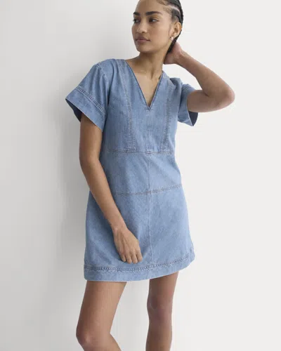 Everlane Denim Short-sleeve Dress In Light Indigo In Blue