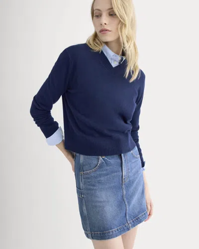 Everlane Denim Utility Mini Skirt In Dark Indigo In Blue