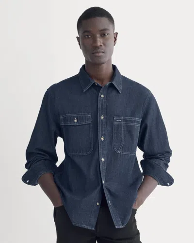 Everlane Denim Utility Shirt In Dark Indigo In Blue